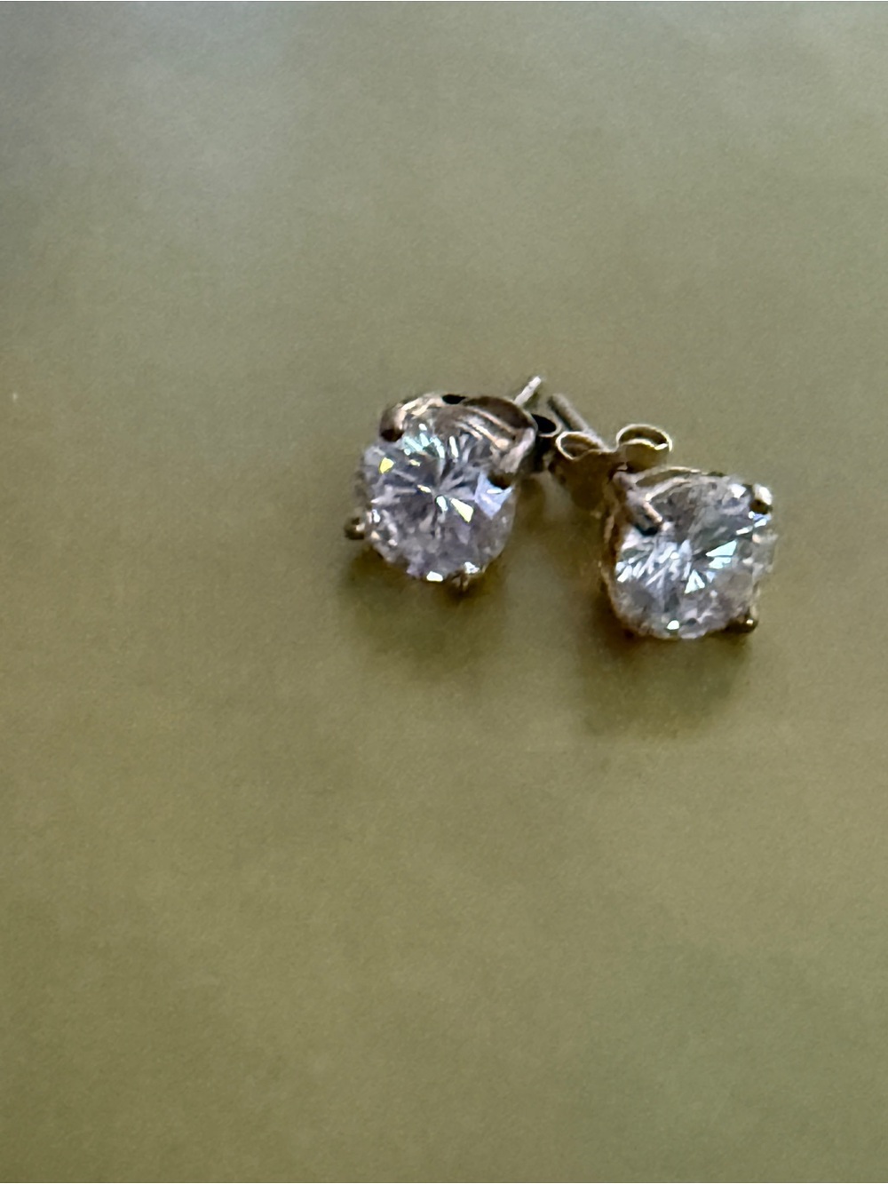 Sterling Silver Cubic Zirconia Engagement and Wedding Ring and Earrings Set - Picture 2 of 6
